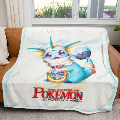 The Legend of Poke Vaporeon Custom Pokemon Blanket