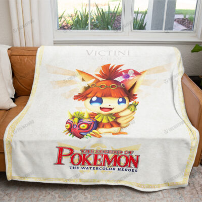 The Legend of Poke Victini Custom Pokemon Blanket