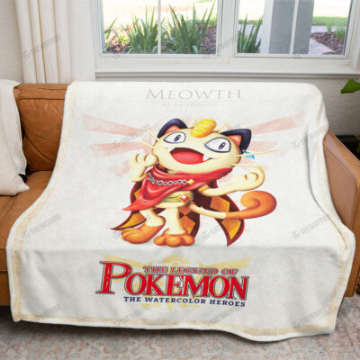 The Legend of Poke Meowth Custom Pokemon Blanket