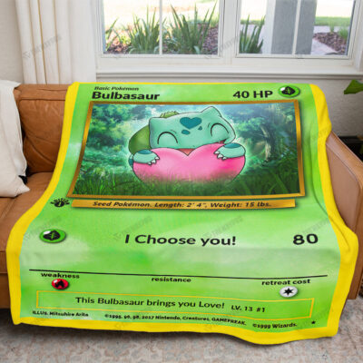 Anime Bulbasaur I Choose You Custom Pokemon Blanket