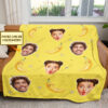 Personalized Face and Banana Custom Pokemon Blanket