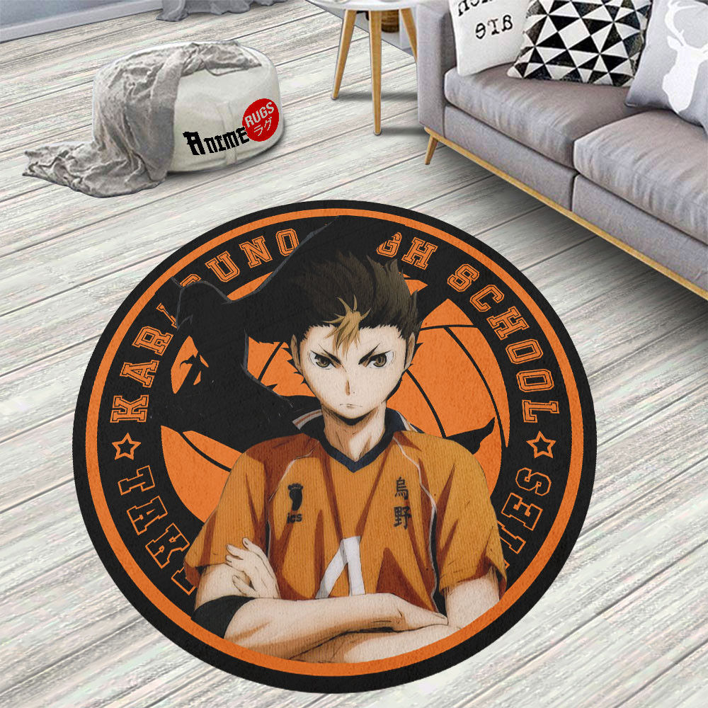 Haikyuu Yu Nishinoya Round Rug Anime Room Mats - HookTab.com