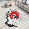 Cherry Blossom Uzumaki Round Rug Custom Circle Carpet