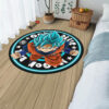 Dragon Ball Goku Blue Round Rug Custom Circle Carpet