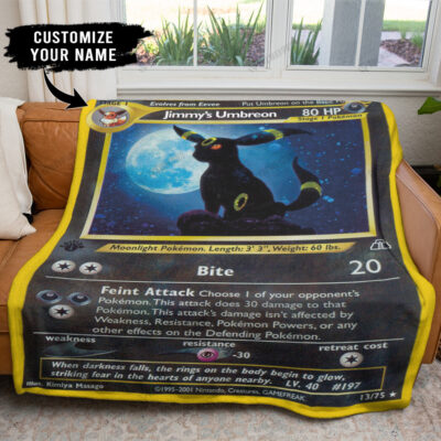 1st Umbreon Card Personalized Pokemon Blanket