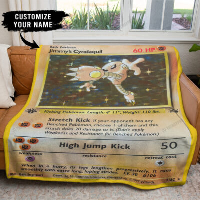 1st Hitmonlee Card Personalized Pokemon Blanket