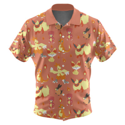 Fire Type Pokemon Hawaiian Shirt