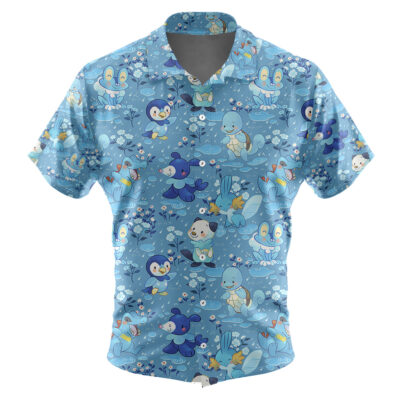 Water Starters Pokemon Pattern Pokemon Hawaiian Shirt