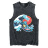 Kanagawa Turtle Surfer Surfing Squirtle Pokemon Tank Top, Anime Tank Top