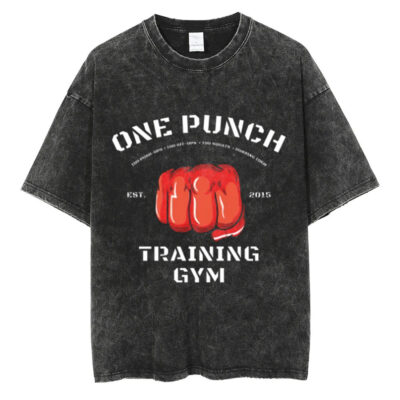 One punch, Training gym! One Punch Man T-shirt, Anime T-shirt