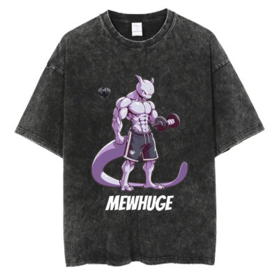 Mewhuge Gym Pokemon T-shirt, Anime T-shirt