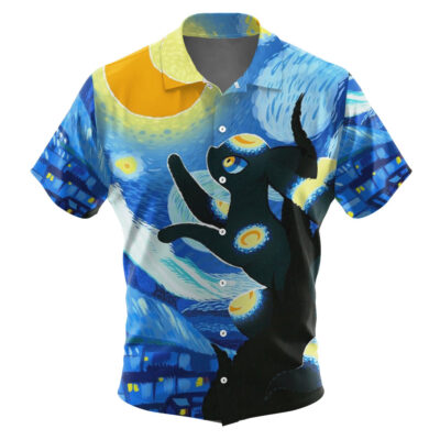 Umbreon Van Gogh Style Pokemon Hawaiian Shirt