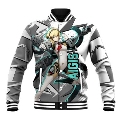 Aigis Persona Anime Varsity Jacket Anime Mix Polygon Cyber Style