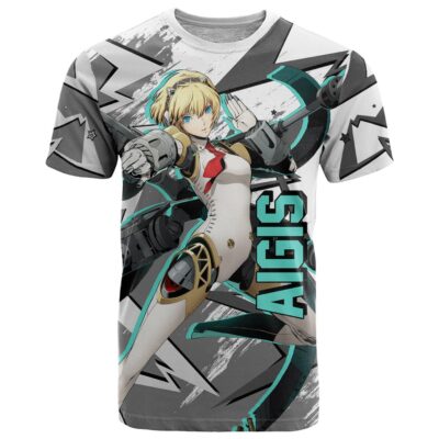 Aigis Persona T Shirt Anime Mix Polygon Cyber Style