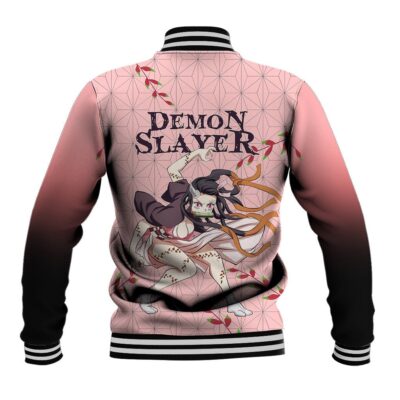 Anime Demon Slayer Nezuko Anime Varsity Jacket Asanoha Pattern