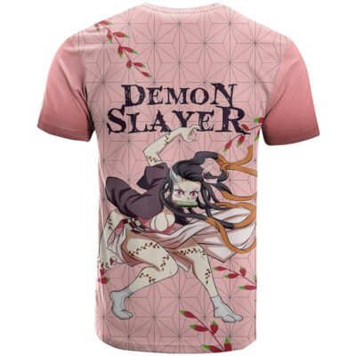 Anime Demon Slayer Nezuko T Shirt Asanoha Pattern