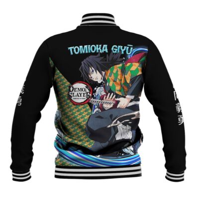 Anime Demon Slayers Giyuu Tomioka Anime Varsity Jacket Basic Streetwear