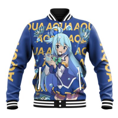 Aqua KonoSuba Anime Varsity Jacket Anime Style