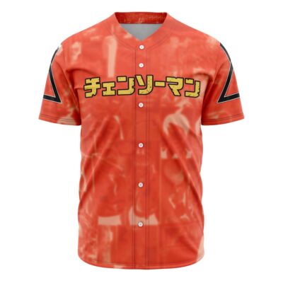 Hooktab 3D Printed Chainsaw Man Men's Short Sleeve Anime Baseball Jersey