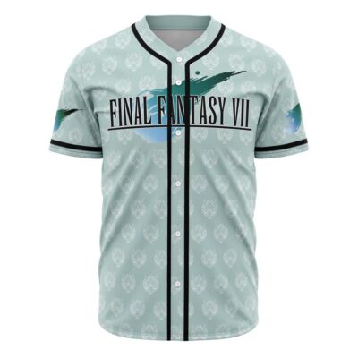 Hooktab 3D Printed Cloud Strife Final Fantasy 7 Men's Short Sleeve Anime Baseball Jersey