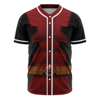 Hooktab 3D Printed Deadpool Cosplay Marvel Men's Short Sleeve Anime Baseball Jersey