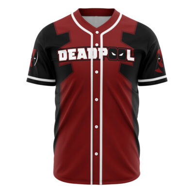 Hooktab 3D Printed Deadpool Marvel Men's Short Sleeve Anime Baseball Jersey