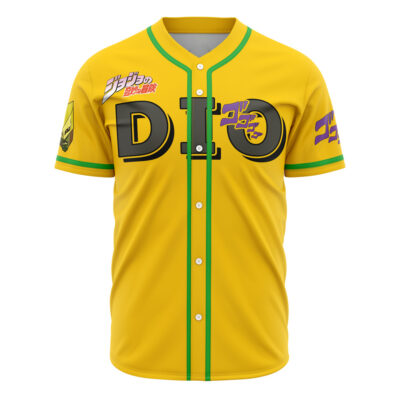 Hooktab 3D Printed Dio Jojo’s Bizarre Adventure Men's Short Sleeve Anime Baseball Jersey