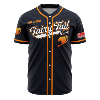 Hooktab 3D Printed Fairy Tail Guild Fairy Tail Men's Short Sleeve Anime Baseball Jersey