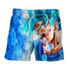 Dragon Ball Goku God Blue Angry Portrait Anime Board Shorts Swim Trunks