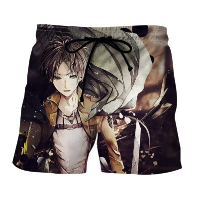 Attack on Titan Anime Eren Yeager Scout Regiment Anime Board Shorts Swim Trunkss