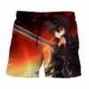 Sword Art Online Kirito Killer Intent Eyes Orange Anime Board Shorts Swim Trunks