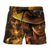 One Piece Blazing Fire Fist Ace Pirate Fierce Anime Board Shorts Swim Trunkss