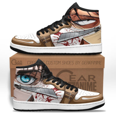 Levi Ackerman and Eren Yeager Sneakers Attack On Titan Custom Anime Shoes