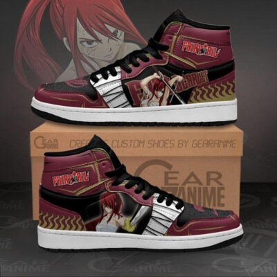 Erza Scarlet JD1s Sneakers Custom Anime Fairy Tail Shoes