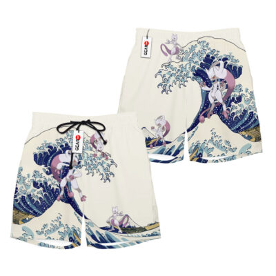 Mewtwo Kanagawa Great Wave Shorts Pants Custom Clothes