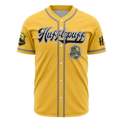 Hooktab 3D Printed Personalized Hufflepuff House Harry Potter Men's Short Sleeve Anime Baseball Jersey