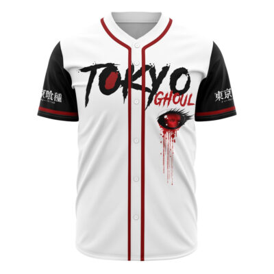 Hooktab 3D Printed One Eyed Ghoul Tokyo Ghoul Men's Short Sleeve Anime Baseball Jersey