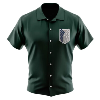 Scouting Regiment Attack on Titan Men's Short Sleeve Button Up Hawaiian Shirt