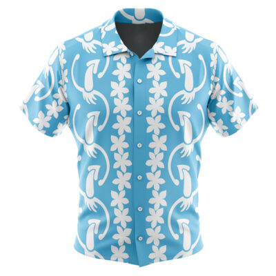 Dancing Squid Aloha Splatoon Men's Short Sleeve Button Up Hawaiian Shirt
