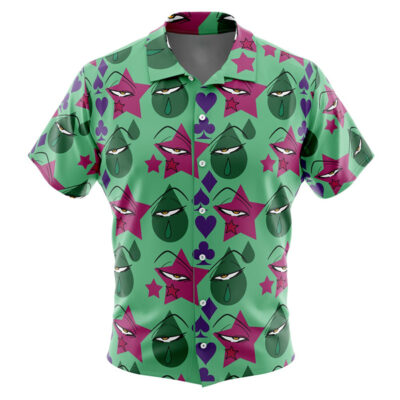 Hisoka Hunter X Hunter Men's Short Sleeve Button Up Hawaiian Shirt