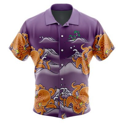 Chili Octo Aloha Splatoon Men's Short Sleeve Button Up Hawaiian Shirt