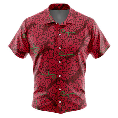 Ope Ope No Mi Luffy Devil Fruit One Piece Men's Short Sleeve Button Up Hawaiian Shirt
