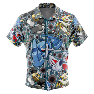 Steel Type Pokemon Pokemon Men's Short Sleeve Button Up Hawaiian Shirt