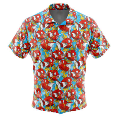 Magikarp Pokemon Men's Short Sleeve Button Up Hawaiian Shirt
