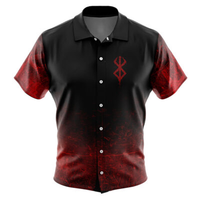 Brand of Sacrifice Berserk Men's Short Sleeve Button Up Hawaiian Shirt
