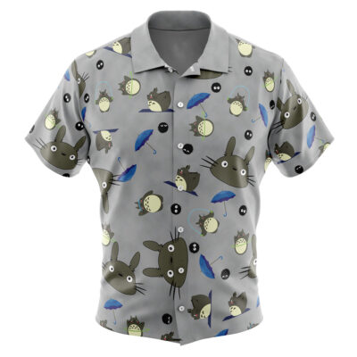 My Neighbor Totoro Studio Ghibli Pattern Men's Short Sleeve Button Up Hawaiian Shirt