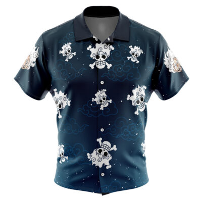 Luffy Gear 5th v2 One Piece Men's Short Sleeve Button Up Hawaiian Shirt