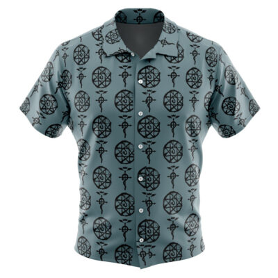 Alphonse V1 Fullmetal Alchemist Men's Short Sleeve Button Up Hawaiian Shirt