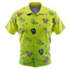 Bug Type Pattern Pokemon Men's Short Sleeve Button Up Hawaiian Shirt