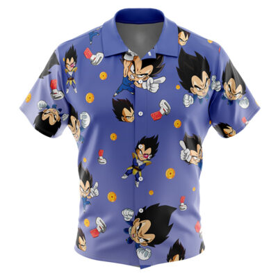 Vegeta Pattern Dragon Ball Men's Short Sleeve Button Up Hawaiian Shirt